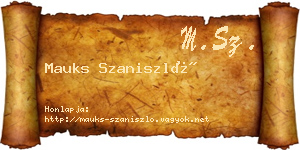 Mauks Szaniszló névjegykártya
